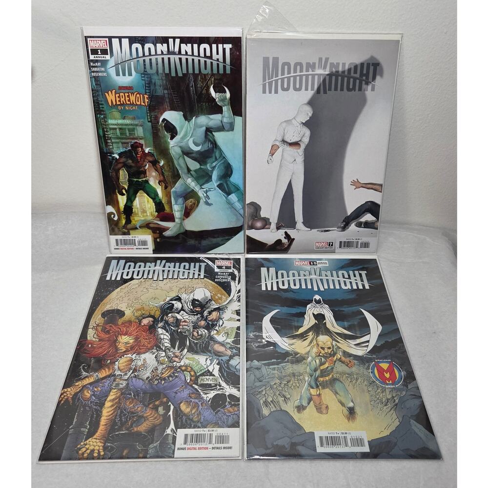 Marvel Moon Knight Comic Books Lot Of 4 Variant, Annual #1, 4, 7, 15 NM